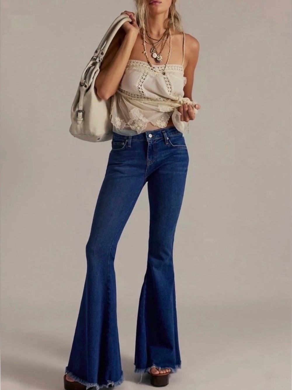 NWT We The Free Emre Low Rise Flare Jeans Daisy Blue 26 MSRP $98
